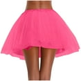 thumbnail image 4 of Pleated Skirts for Women Tutu Skirt, Womens Tulle Short Skirt Ladies Adult Lined Puffy Skirt Solid Elastic Waist Weekend Wear Party Outfits Ballet Dance, 4 of 6