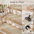 thumbnail image 4 of SIXHOME Non Slip Stair Treads for Wooden Steps Square Natural Woven Carpet Stair Tread Rubber Backing Washable Polyester Stair Rugs Stair Mats Indoor for Stairs and Landing Beige, 4 of 6