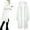 White, variant on Women's Jacket Winter Warm Hooded Coat Long Cardigan Zipper Drawstring Thin Open Front Outwear Tops Soft Cozy Lightweight
