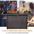 thumbnail image 7 of LayinSun 44" Propane Gas Fire Pit Table, 55000 BTU Rectangular Fire Pit with Glass Wind Guard for Outside Patio Deck Garden Backyard, 7 of 7