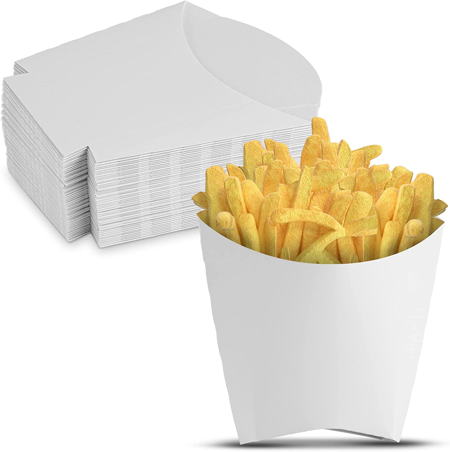 50ct MT Products 5 oz Paperboard Scoop French Fries Holder/French Fry Cups Pack of 50 Red
