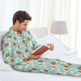 thumbnail image 5 of KLL Snail And Flower Sleepwear Mens Flannel Pajamas,Long Cotton Pj Set, 5 of 7