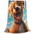 thumbnail image 2 of Honeii Blue Sky Cute Dog Print Fleece Blanket - Throw Blanket for Bed, Sofa, Couch, Camping, and Travel , Microplush Ultra Soft Warm Blanket-50"x40", 2 of 7