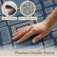 thumbnail image 6 of ODIKA 8'x10' Washable Area Rug Solid Structured That Layout Lines Balanced Couch Navy Geometric for Dining Room, Large Office, Lounge, Non-Slip Chair-Friendly Mat, 6 of 7