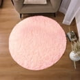 thumbnail image 3 of IR Imperial Rooms Solid Collection Shaggy 4x4Ft Round Rug for Living Room Fluffy Rug Pink, 3 of 12