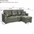 thumbnail image 3 of Gewnee Convertible Sofa Bed,Sectional Sleeper Sofa with Pull Out Bed & Storage Chaise,L-Shaped Couch for Living Room.Olive Green Foil Fabric, 3 of 14