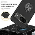 thumbnail image 6 of for Google Pixel 8 Case, 360° Rotatable Ring Holder Kickstand Dual Layer Military-Grade Drop Tested Protection Support Car Holder Mount Magnetic Absorbing Bumper Phone Case, Black, 6 of 7