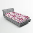 thumbnail image 2 of Ambesonne Vintage Tulips Fitted Sheet, Retro Boho Flowers, Twin Size, Magenta Pale Lilac Cream, 2 of 5