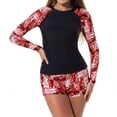 thumbnail image 4 of RKSTN Maillot de Bain à Manches Longues pour Femmes, Protection Solaire, Fermeture Éclair, Surf, Rouge, G, 4 of 9