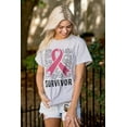 thumbnail image 4 of Survivor Breast Cancer Pink Ribbon Women's Graphic T Shirt Tees Brisco Brands X, 4 of 5
