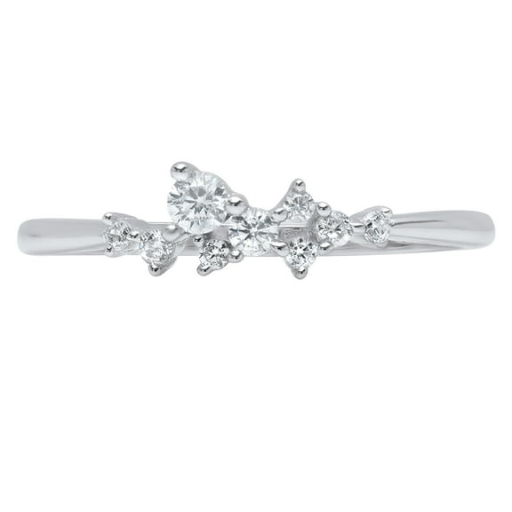 0.17 ctw Wedding Band for Women - 18K White Gold White Sapphire Stackable Eternity Ring