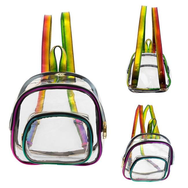 10 in. PVC Clear Mini Rainbow Backpack 24 Per Pack Case of 24
