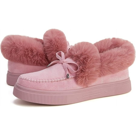

Winter Flat Boots Warm Durable Shoes Casual Fur Lining Ankle Snow Boots Loafer Flats Platform Thick Plush Shoes for Women Z1