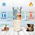 thumbnail image 6 of 40 oz Daisy Tumbler with Handle and Straw Lid Daisy Themed Gifts for Women Flower Lovers Double Insulated Cup Travel Coffee Mug, 6 of 6