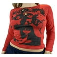 thumbnail image 1 of MesaSe Femmes Y2K Imprimé Graphique Pull à Manches Longues Chemisier Crop Tops, 1 of 6