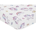 thumbnail image 6 of Sweet Jojo Designs Rainbow Unicorns Multicolor Fitted Crib Sheet, 6 of 6