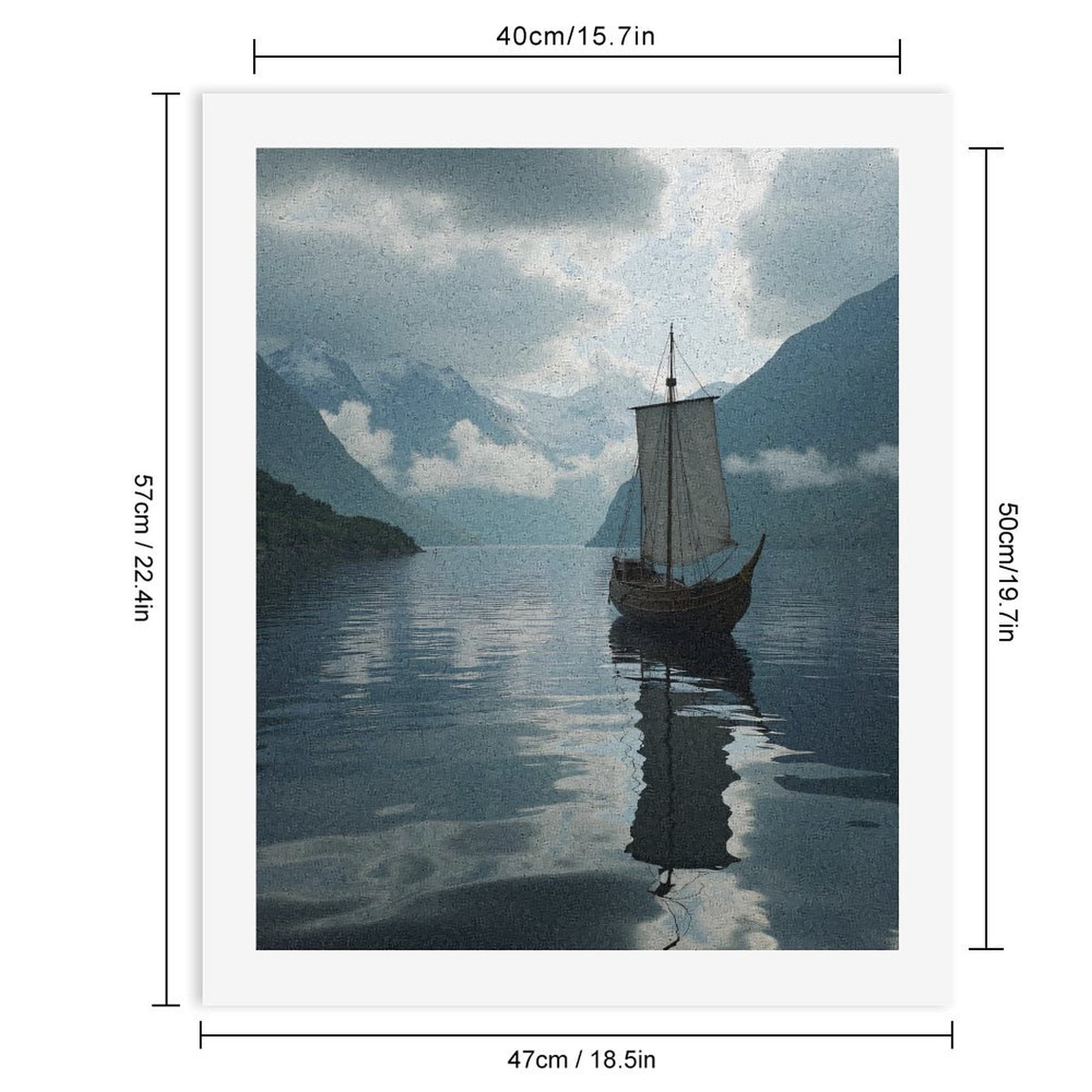 Paint by Numbers Kit for Adults, Viking Ship Tranquil Fjord Reflection Paint by Numbers, Easy Paint by Numbers Kit for Adults Beginner, DIY Adult Paint by Number Kits on Canvas, Home Decor