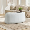 thumbnail image 7 of Studio Living Kingston Modern Upholstered Ottoman, White Boucle Fabric, 7 of 7