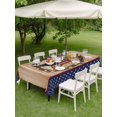thumbnail image 2 of Rectangle Outdoor Tablecloth With Umbrella Hole And Zipper– 4th of July Waterproof Patio Table Cover for Party, Picnic, Backyard, 60"x102" , Vintage American Star Navy Blue, 2 of 8