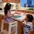 thumbnail image 3 of HARPPA Toddler Tower with Adjustable Height and Anti-Slip Protection, Kids Standing Tower with Safety Rail, Nordi Kids Kitchen Tower with Chalkboard, White, 3 of 10