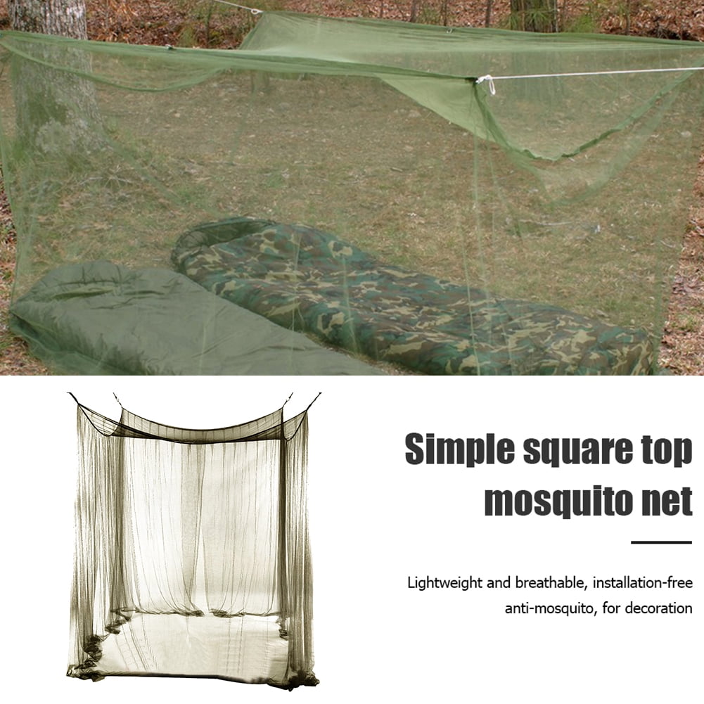 Akloker Summer Single Mosquito Net Portable Folding Bug Mosquito Netting Army Green