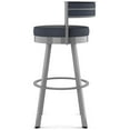 thumbnail image 5 of Amisco Browser 26 In. Swivel Counter Stool - Navy Blue Faux Leather / Metallic Grey Metal, 5 of 10