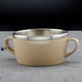 thumbnail image 5 of tazón de fuente de los cabritos del acero inoxidable grado alimenticio para el arroz de la sopa ensalada de las gachas de avena beige SM SunniMix Comedor Suministros Cuenco para niños, 5 of 5