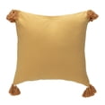 thumbnail image 4 of Chanasya Natural Cotton Solid Color Creme and Golden Throw Pillow Covers with Fringe and Tassel 2 Piece Set - Modern Decorative Home Décor for Bed, Couch, Patio and Outdoor (18x18 Inches), 4 of 6