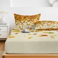 thumbnail image 6 of King Size Fitted Sheet Set - Maple Leaf Fall 3 Piece Bedding Sets 16" Deep Pocket Fitted Sheet with 2 Pillowcases, Thanksgiving Fallen Leaves Autumn Rustic Brushed Microfiber Hotel Luxury Bed Sheets, 6 of 9