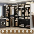 thumbnail image 4 of Homieasy 87.2" Large Corner Closet Organizer - 3 Sets with 4 Drawers, 4 Rods & Heavy-Duty 2000+ lbs Capacity, Black, 4 of 7