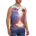 thumbnail image 2 of Balery Heart Sky Bird Couple Camisetas sin mangas para hombre, absorbe la humedad y protege contra el mal olor.-Small, 2 of 7