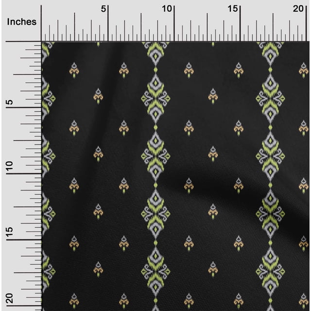 oneOone Polyester Lycra Tissu Rayures & Tourbillon Ikat Tissu Imprimés par Yard 56 Pouces de Large