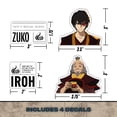 thumbnail image 3 of Avatar The Last Airbender Decals - Set of 4 Zuko, Iroh Anime Vinyl Stickers for Car Window Laptop Water Bottle Truck Bumper Air Bender Vehicle Accessories, 3 of 5