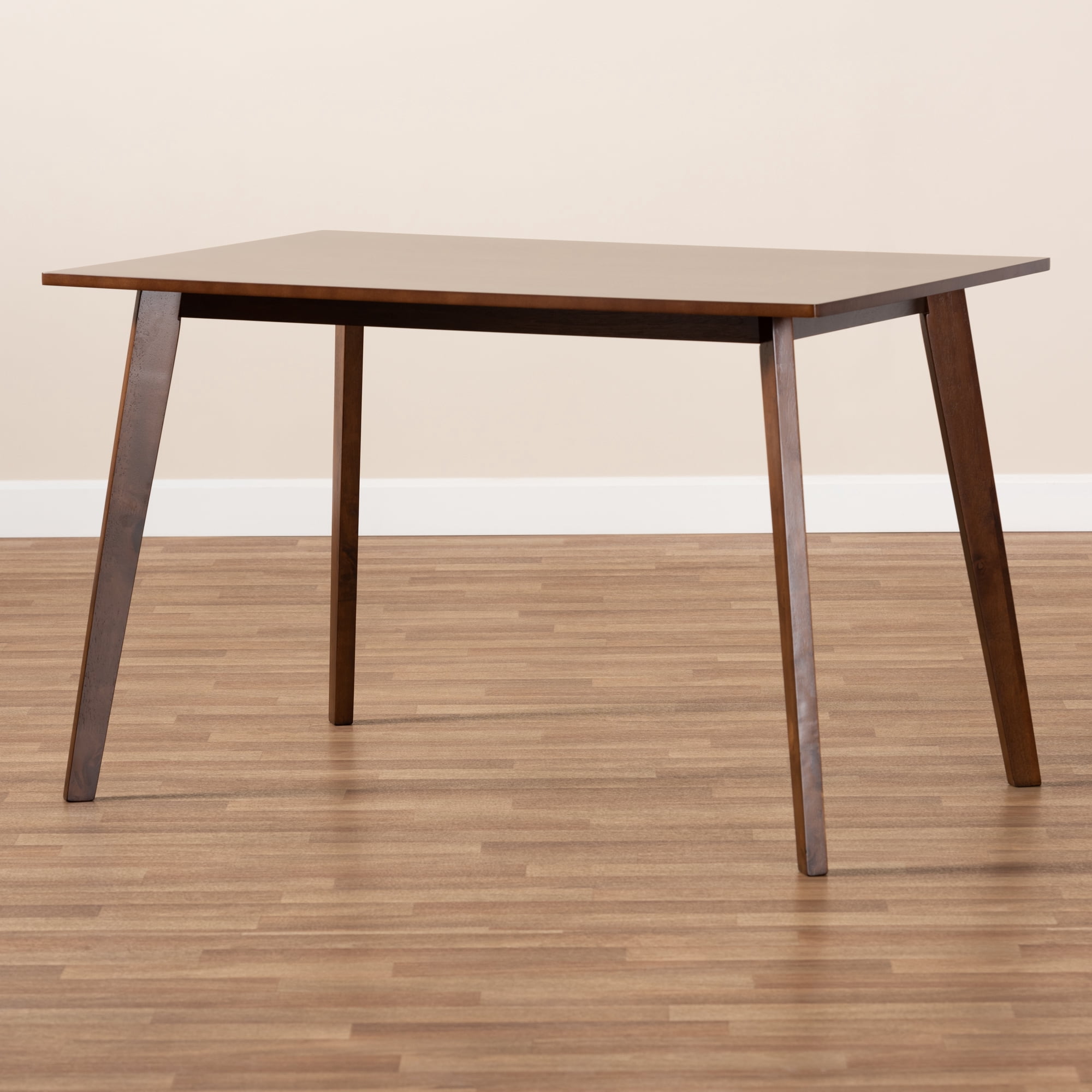 Baxton Studio Britte Mid-Century Modern Transitional Walnut Brown Finished Rectangular Wood Dining Table