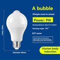 thumbnail image 5 of 4PC E27 LED Motion Sensor Bulb LED Lamp PIR Sensor Light Bulb Auto On/OFF Night Light for Porch Stai, 5 of 5