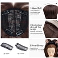 thumbnail image 4 of Benehair Mix Brown Wave Curl Hair Toppers with Bangs for Women with Thinning Hair Synthetic Hair Extensions Clip in Hair Top Invisible Seamless Hairpieces 14 inches, 4 of 7