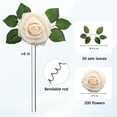 thumbnail image 6 of 200 PCS Champagne Artificial Flowers Real Looking Faux Foam Fake Roses with Stems for Wedding Decoration Bridal Shower Centerpieces Arrangements Party Tables Decor, 6 of 6