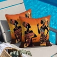 thumbnail image 5 of African Women Throw Pillow Cover Tribe Ethnic Style Cotton Linen Cushion Cover Throw Pillow Case with Invisible Zipper for Couch Sofa Bed Chair Car 18x18 Inch, 5 of 14