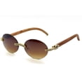 thumbnail image 2 of Sunglasses Men Hip Hop Diamond Rimless Gold Shades Brown Lens, 2 of 4