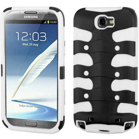 Samsung N7100 Galaxy Note 2 MyBat Rubberized Ribcage Protector Cover, Rubberized Black/Solid