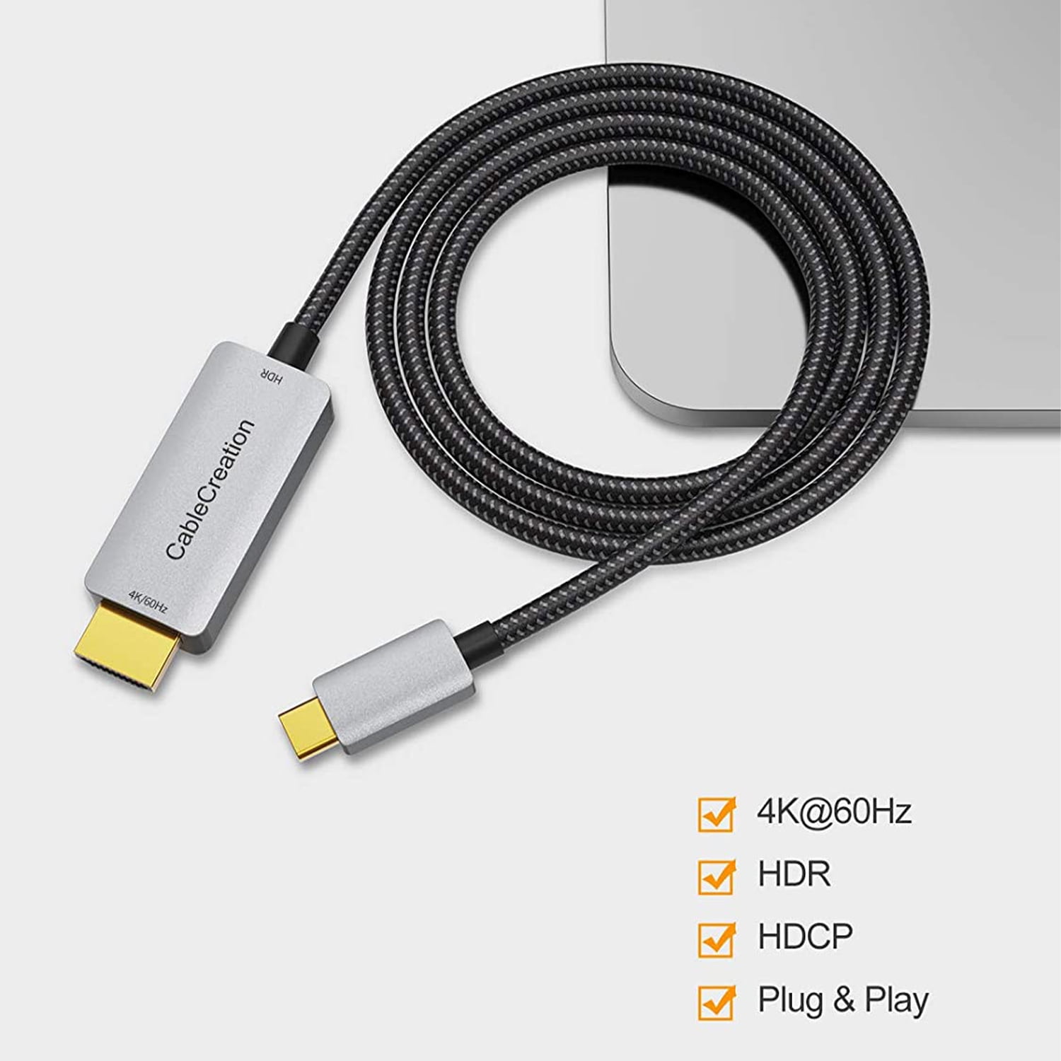 filosof Forfærdeligt femte USB C to HDMI Cable 6FT with HDR 4K@60Hz, 2K@144Hz, 2K@120Hz, CableCreation  USB Type C to HDMI Cable Thunderbolt 3 Compatible for MacBook Pro/Air,  iMac, iPad Pro 2020, Galaxy S20 S10/Note 10 -