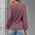 thumbnail image 4 of SUNBS Womens Tops Hollow-Out Lace Crewneck Blouses Fashion Casual Long Sleeve Shirts, 4 of 9
