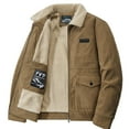 thumbnail image 6 of COSFO Zip Up Mens Winter Jacket Ribbed Gold Corduroy Outerwear Long Sleeve Collar Loose Fit with Pockets Men's Sport Coats, 6 of 9