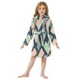 thumbnail image 6 of FORMRS Niños Bathrobe Unisex Hooded Robe Soft Plush Pajamas Sleepwear, Size 4-6T, Isometric Pink, 6 of 7