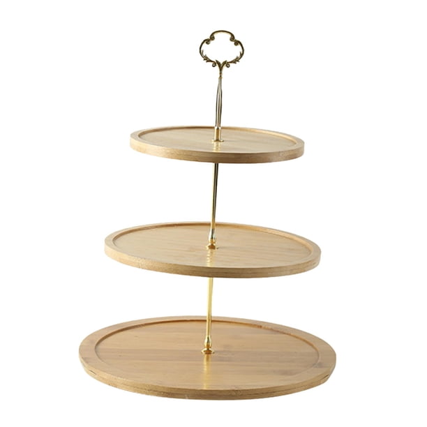 Soporte para cupcakes de varios niveles, pedestal para postres, plato redondo para frutas, bandeja para servir pasteles Tres capas