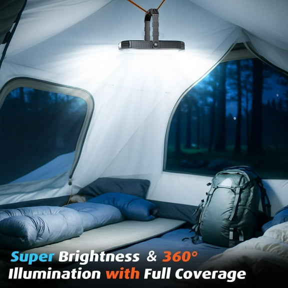 10000mAh Rechargeable LED Camping Lantern with LCD Display, 12 Light Modes, Dimmable & Waterproof, 120  Hours Portable Light for Emergency, Power Outages, Outdoor Camping, Tent, 2 Packs