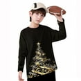 thumbnail image 6 of Boys Girls Christmas Top Kids' Christmas Tree Printed T-shirt Long Sleeve Crew Neck Pullover Festive Holiday Shirt, 6 of 7