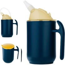 HomeDM Sippy Cup, 3 in 1 Stainless Steel Sippy Cup with 2 Lids, Spill Proof Cup with Straw for Elderly, 400ml/13.5oz No Spill Feeding Cups for Patient Maternity Drink Water Milk Soup