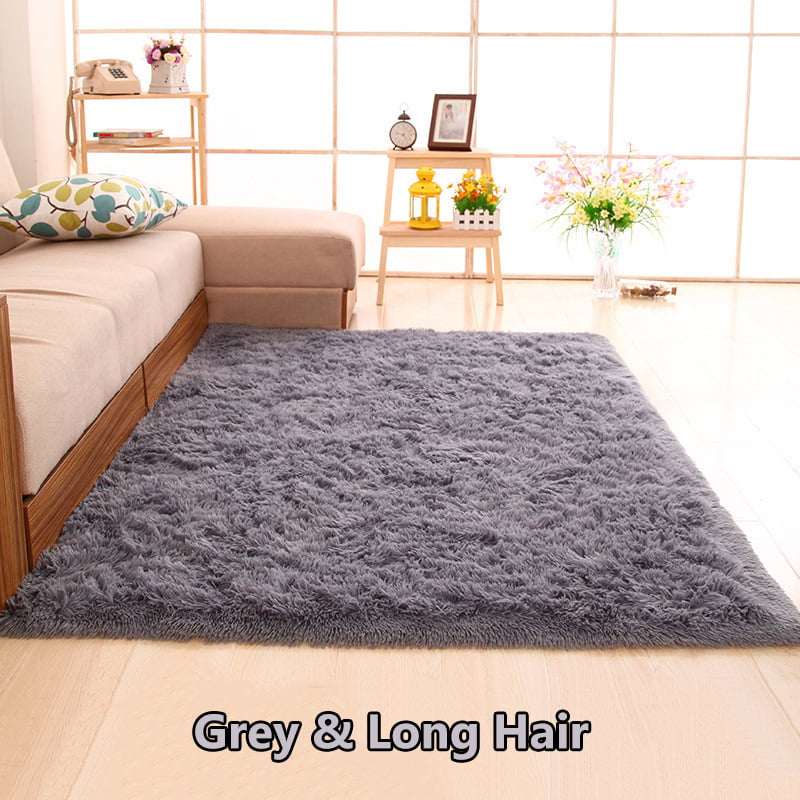 Fluffy Rugs Anti-Skid Shaggy Rug Bedroom Home Carpet Square Floor Chair Mat GIFT 
