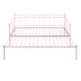 thumbnail image 3 of Bellemave Metal Daybed with Pull Out Trundle,Twin Size Daybed with Trundle and Steel Slat Support,Twin Size Sofa Bed Frame for Kids,Teens, Adults(Pink), 3 of 11